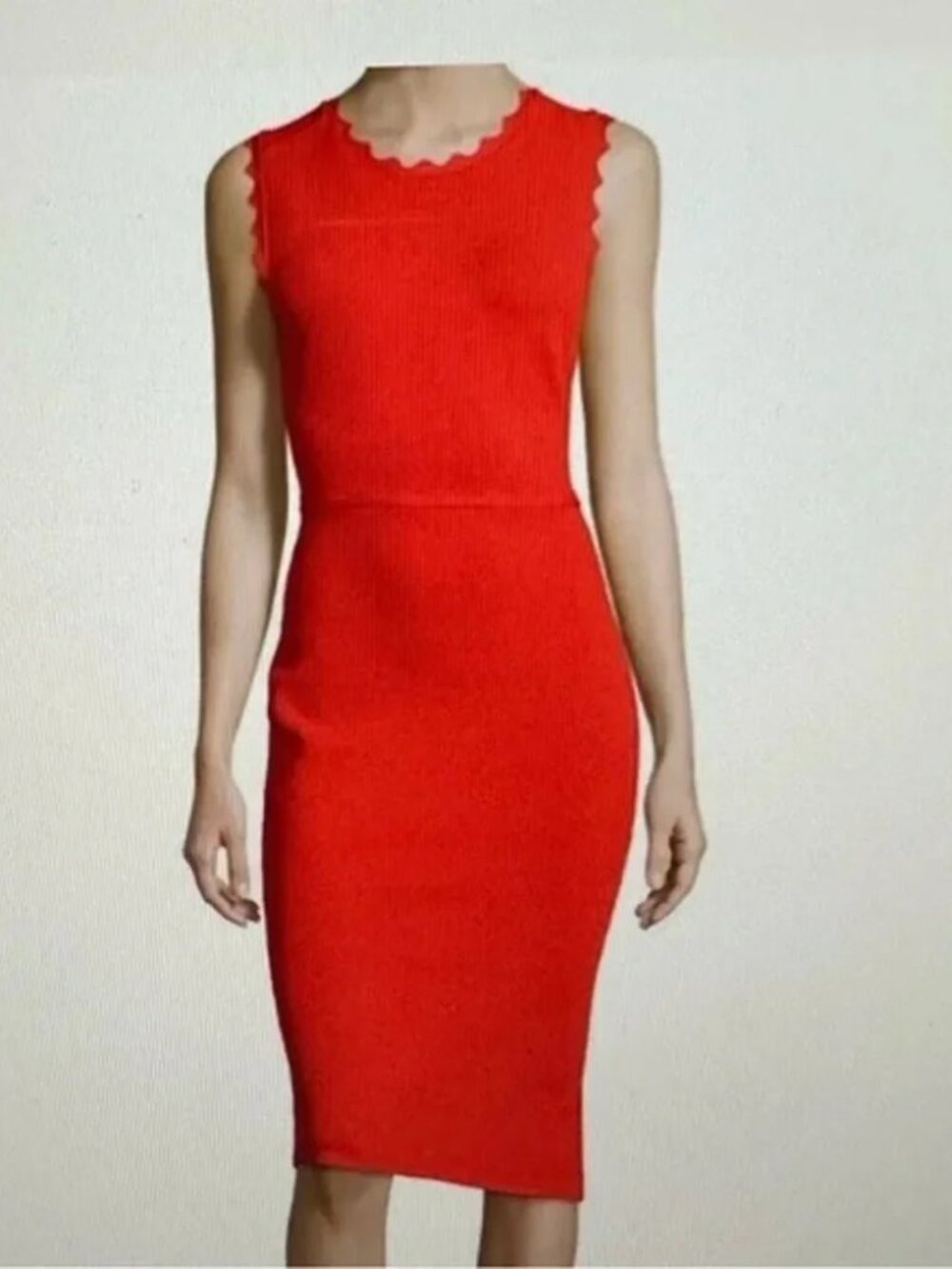 ALC  A.L.C. Aldridge Scalloped Dress Red Orange Sz XS New w Tags